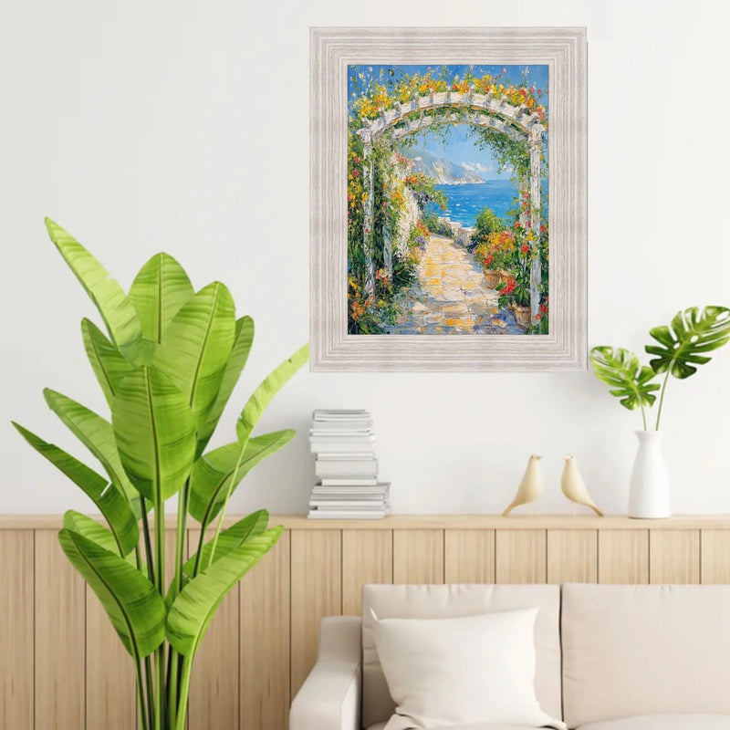 12x36 Frame Wide Rustic Wood Grain White Wash Picture Frame