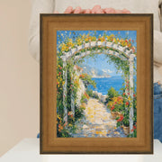 16x16 Frame Wide Scoop Brushed Gold Picture Frame