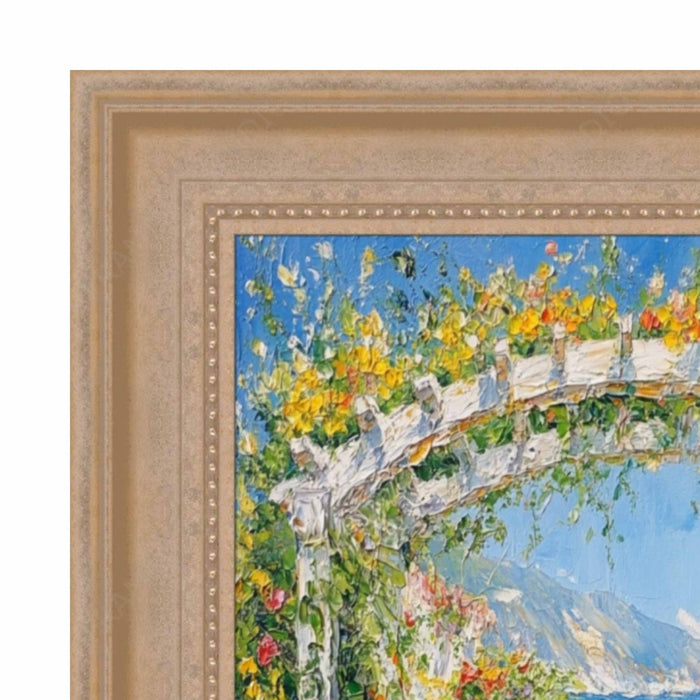 32x48 Frame Wide Silver Leaf Scoop With Beads Picture Frame