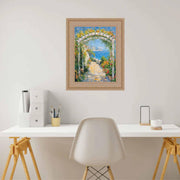 30x40 Frame Wide Silver Leaf Scoop With Beads Picture Frame
