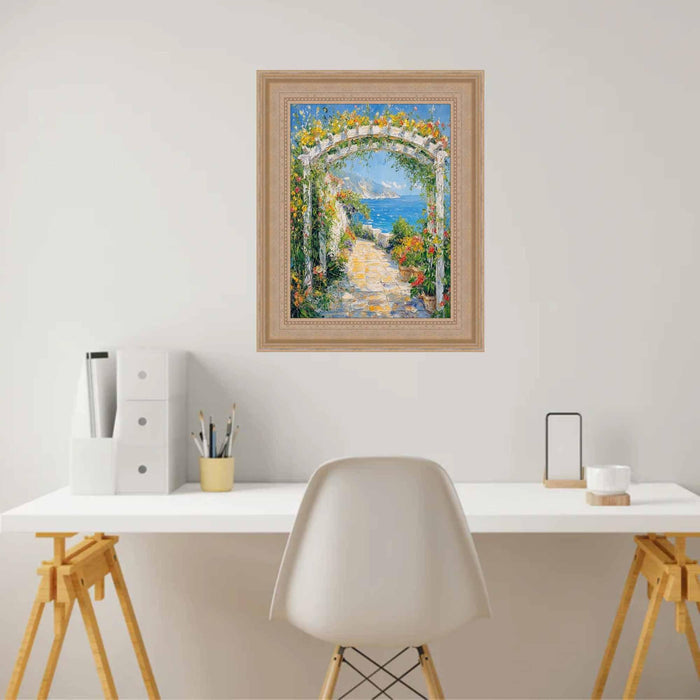 20x20 Frame Wide Silver Leaf Scoop With Beads Picture Frame