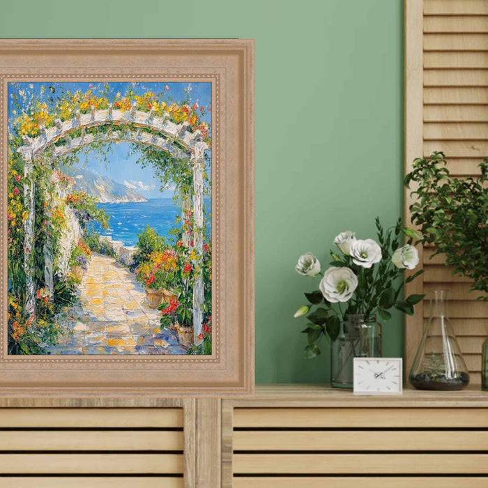 32x48 Frame Wide Silver Leaf Scoop With Beads Picture Frame