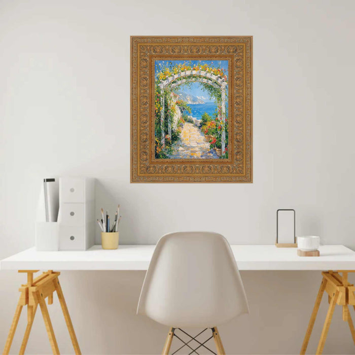 32x48 Frame Traditional Italian Carved Ornate Gold Leaf Picture Frame
