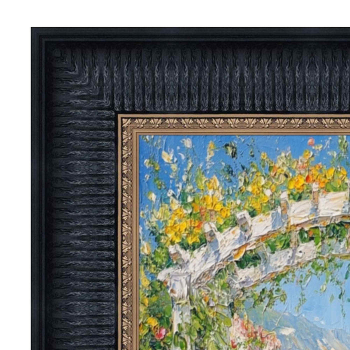 32x48 Frame Wide Venetian Black With Gold Luxury Picture Frame
