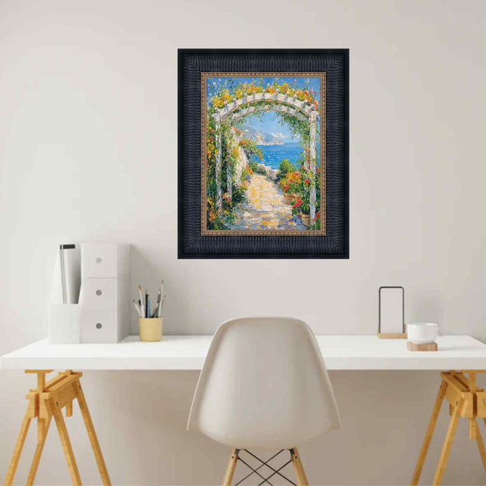 32x48 Frame Wide Venetian Black With Gold Luxury Picture Frame