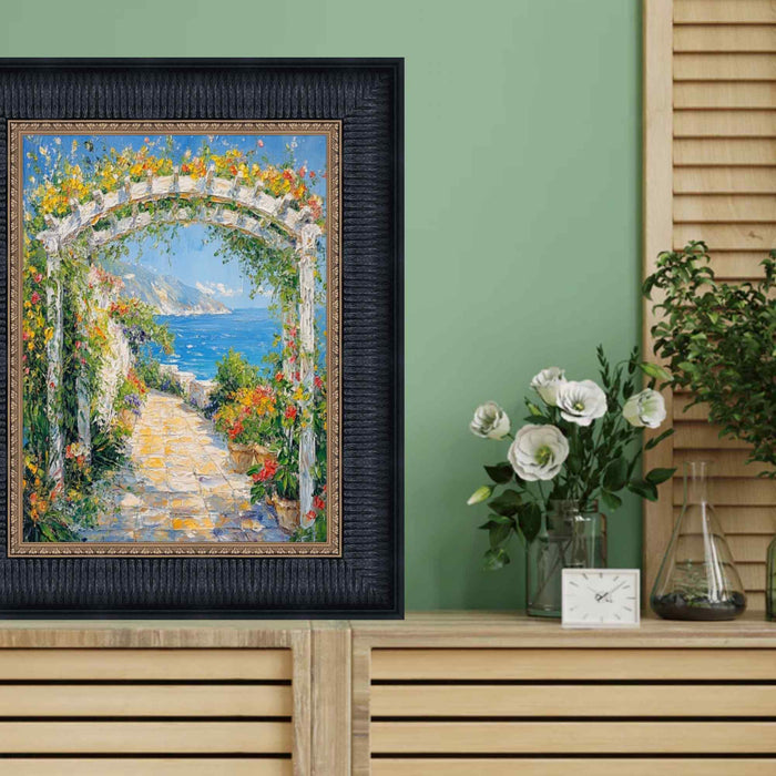 32x48 Frame Wide Venetian Black With Gold Luxury Picture Frame