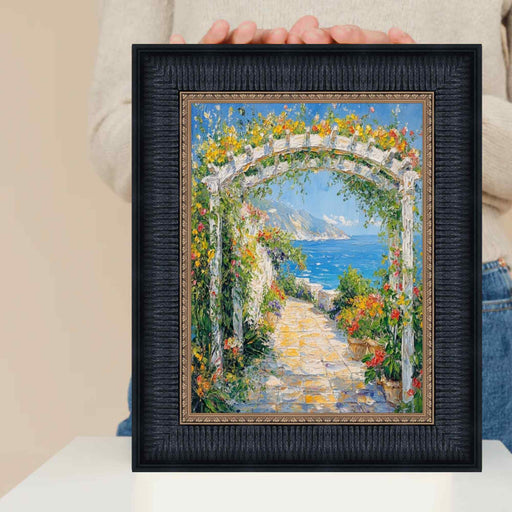 32x48 Frame Wide Venetian Black With Gold Luxury Picture Frame