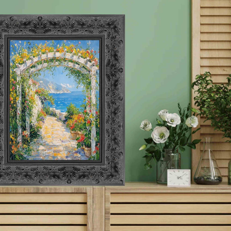 30x30 Frame Wide Vintage Antique Black Floral Picture Frame