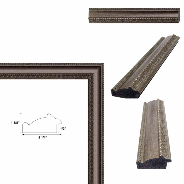 32x48 Frame Wide Vintage Silver Traditional Picture Frame