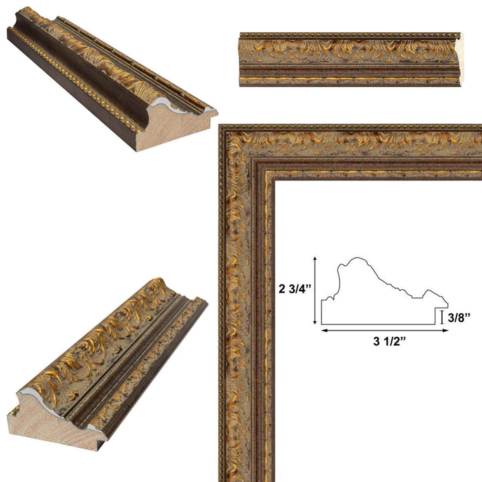 32x48 Frame Wide Vintage Spanish Gold Ornate Picture Frame