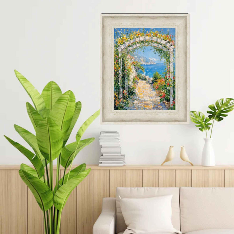 18x18 Frame Wide White Wash Scoop Wooden Picture Frame