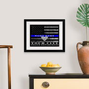 Atlanta Police Officer Thin blue Line Flag Gift Art - Modern Memory Design Picture frames - New Jersey Frame shop custom framing