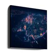 Lower Manhattan by Javier de la Torre Square Canvas Print Art for Modern Home Decor. Decorate your office or living room with canvas artwork