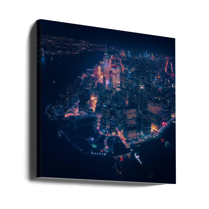 Lower Manhattan by Javier de la Torre Square Canvas Print Art for Modern Home Decor. Decorate your office or living room with canvas artwork