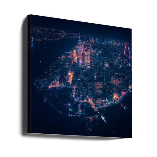 Lower Manhattan by Javier de la Torre Square Canvas Print Art for Modern Home Decor. Decorate your office or living room with canvas artwork