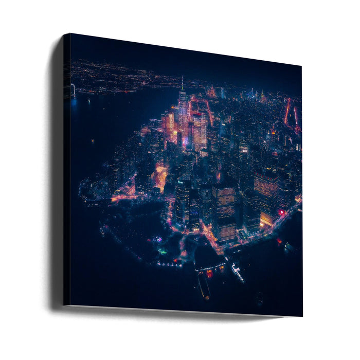 Lower Manhattan by Javier de la Torre Square Canvas Print Art for Modern Home Decor. Decorate your office or living room with canvas artwork