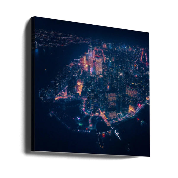 Lower Manhattan by Javier de la Torre Square Canvas Print Art for Modern Home Decor. Decorate your office or living room with canvas artwork