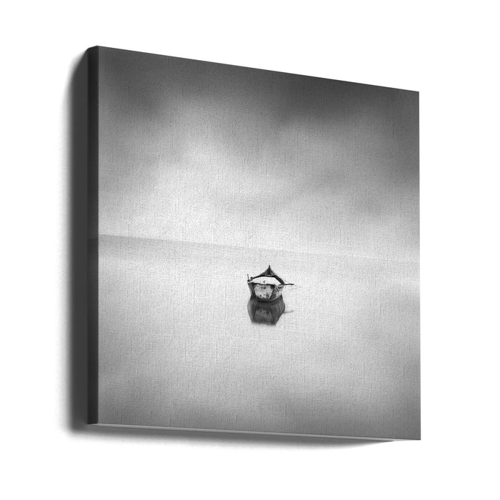 Lonely boat by George Digalakis Square Canvas Print Art for Modern Home Decor. Decorate your office or living room with canvas artwork