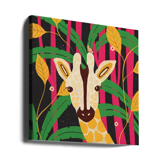 Giraffe-Animal Trilogy Square Canvas Art  Shriya Bhattacharya 