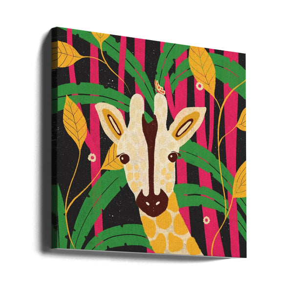 Giraffe-Animal Trilogy Square Canvas Art  Shriya Bhattacharya 