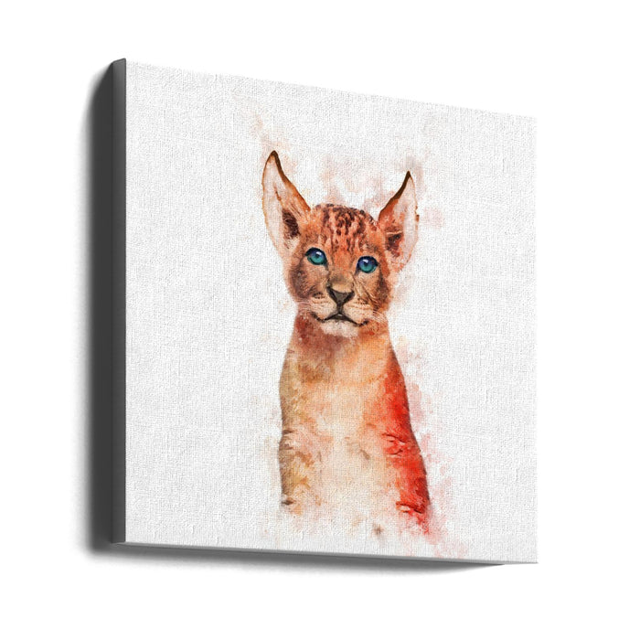 Baby Lion by Emel Tunaboylu Square Canvas Print Art for Modern Home Decor. Decorate your office or living room with canvas artwork