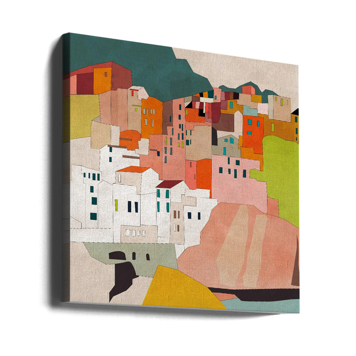 Cinque Terre by Ana Rut Bre Square Canvas Print Art for Modern Home Decor. Decorate your office or living room with canvas artwork