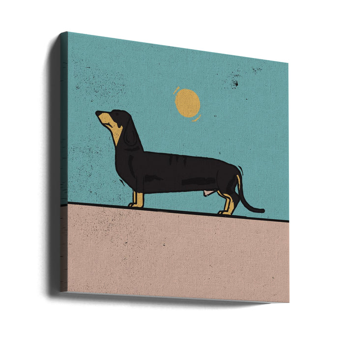 Dachshund by Vision Grasp Art Square Canvas Print Art for Modern Home Decor. Decorate your office or living room with canvas artwork