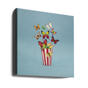 Popflies Wide by Julia Ramiro Square Canvas Print Art for Modern Home Decor. Decorate your office or living room with canvas artwork