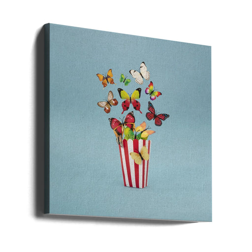 Popflies Wide by Julia Ramiro Square Canvas Print Art for Modern Home Decor. Decorate your office or living room with canvas artwork