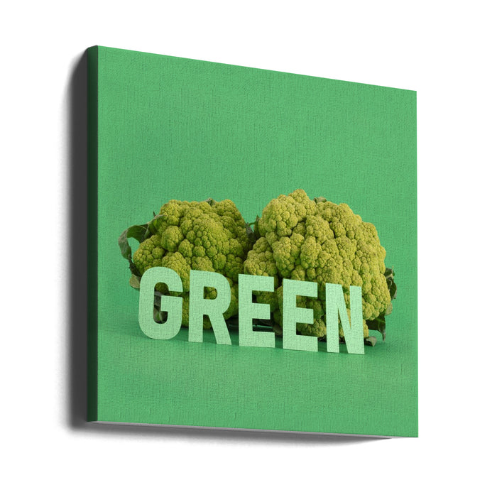Green.1 by Julia Ramiro Square Canvas Print Art for Modern Home Decor. Decorate your office or living room with canvas artwork