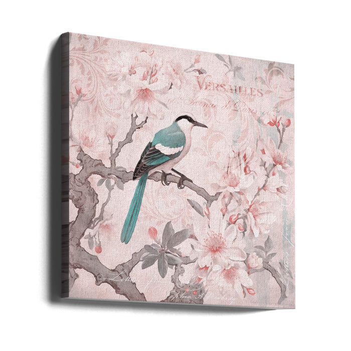 Pastel Pink Springbird by Andrea Haase Square Canvas Print Art for Modern Home Decor. Decorate your office or living room with canvas artwork