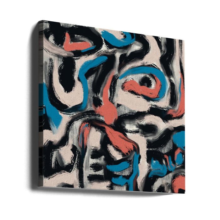 Ink and oil abstract by Little Dean Square Canvas Print Art for Modern Home Decor. Decorate your office or living room with canvas artwork