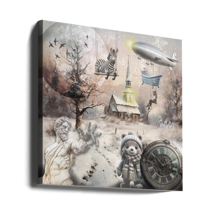 Crazy winter art by Rafal Kulik Square Canvas Print Art for Modern Home Decor. Decorate your office or living room with canvas artwork
