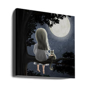 Under the moon by EMELIEmaria Square Canvas Print Art for Modern Home Decor. Decorate your office or living room with canvas artwork