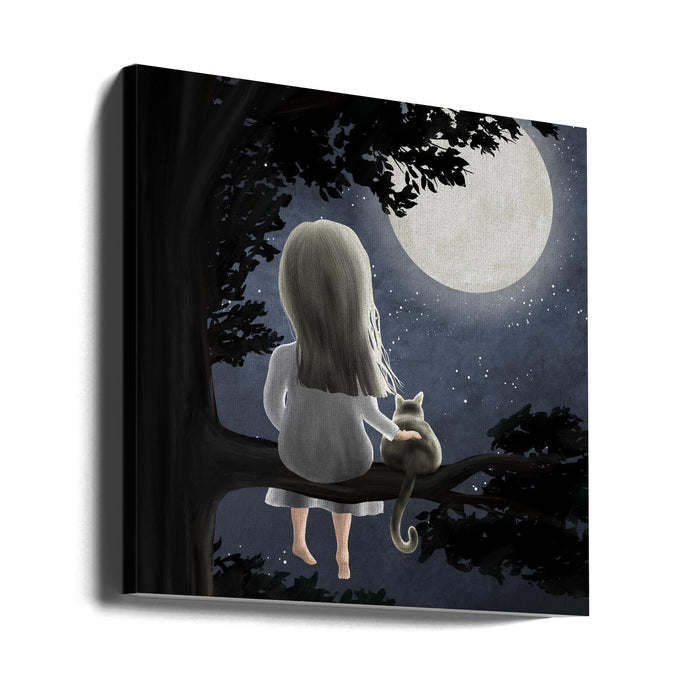 Under the moon by EMELIEmaria Square Canvas Print Art for Modern Home Decor. Decorate your office or living room with canvas artwork