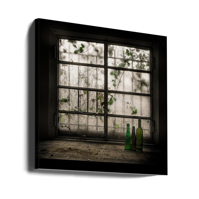 Still-Life with glass bottle by Vito Guarino Square Canvas Print Art for Modern Home Decor. Decorate your office or living room with canvas artwork