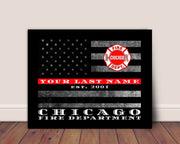 Chicago Fire Department Thin Red Line Flag for firefighter firemen