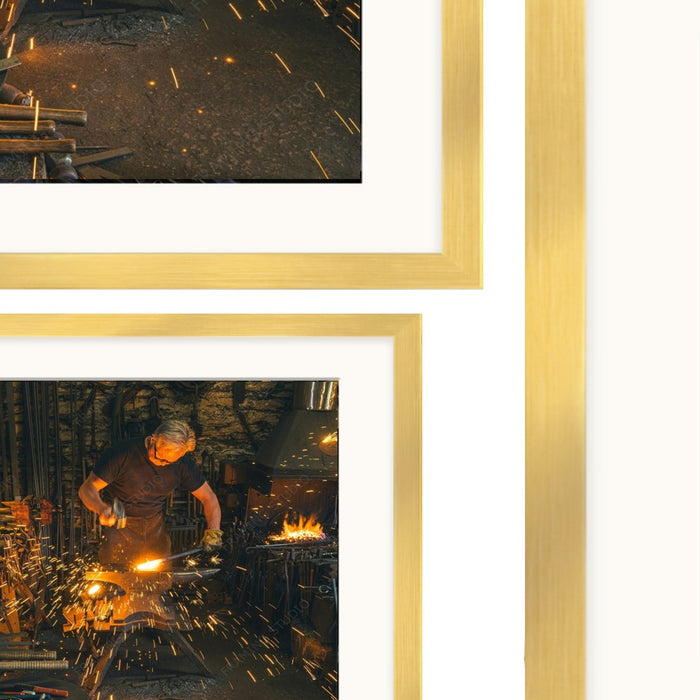 Modern Flat Lighting Gold Picture Frame  shopmodernmemory.com 