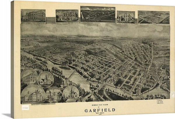 Garfield New Jersey wall art framed wall decor Map