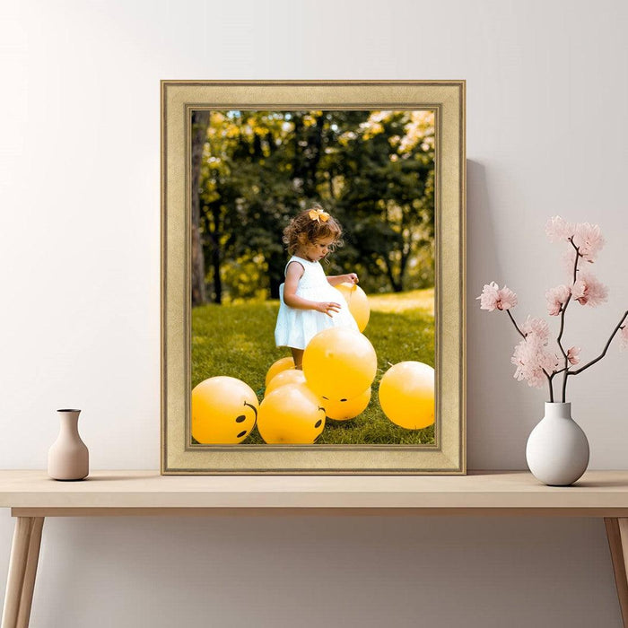 Gold Picture Frame Modern Contemporary with Copper line - Framing - Modern Memory Design Picture frames - New Jersey Frame shop custom framing