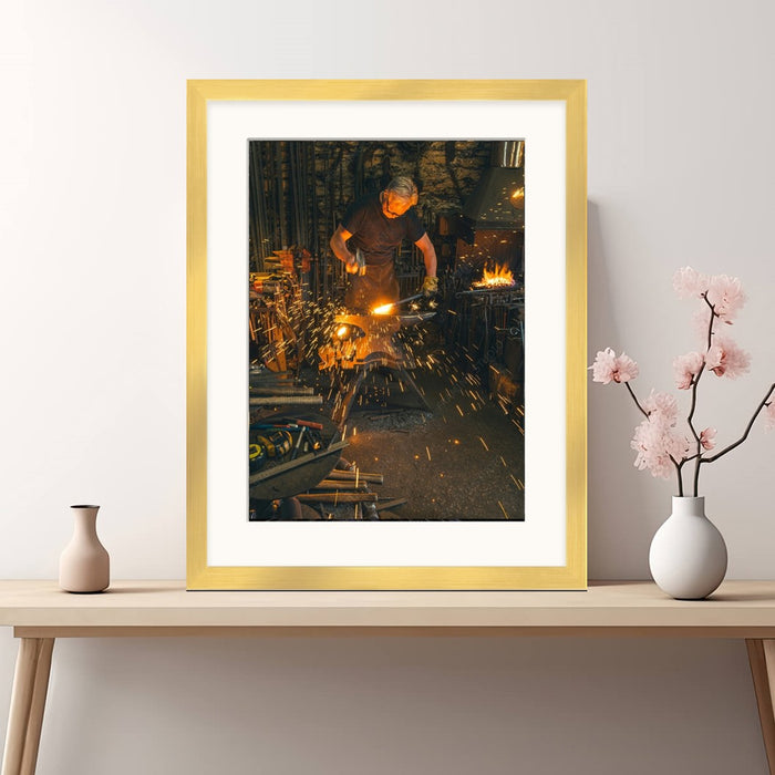 Modern Flat Lighting Gold Picture Frame  shopmodernmemory.com 
