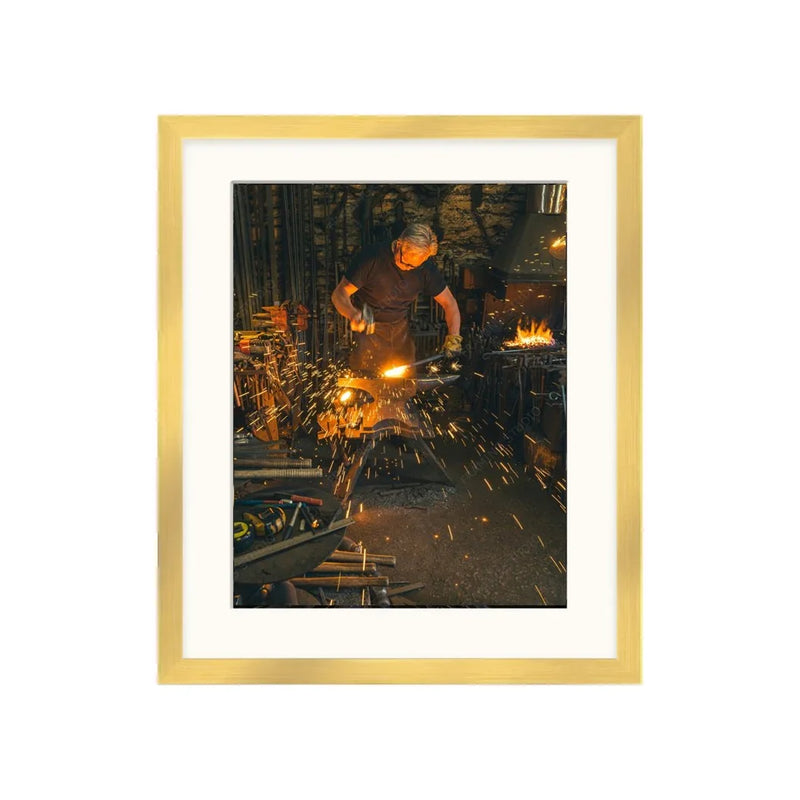 Modern Flat Lighting Gold Picture Frame  shopmodernmemory.com 