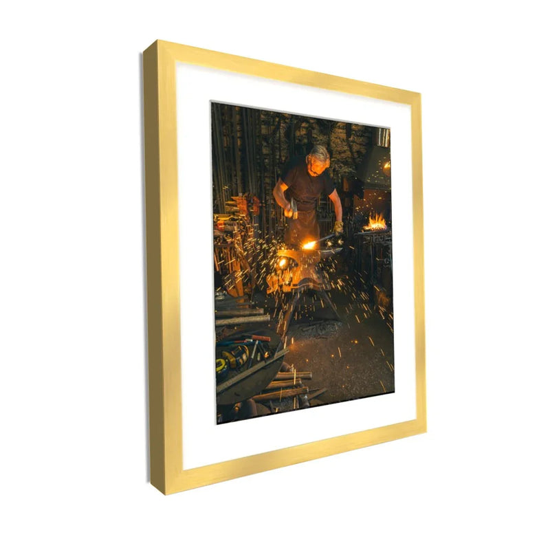 Modern Flat Lighting Gold Picture Frame  shopmodernmemory.com 