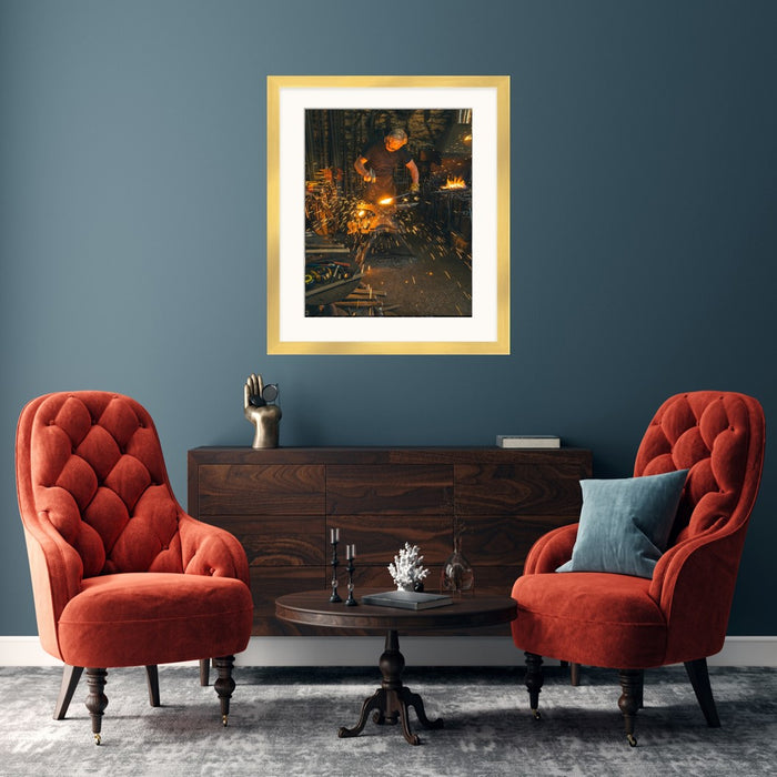 Modern Flat Lighting Gold Picture Frame  shopmodernmemory.com 