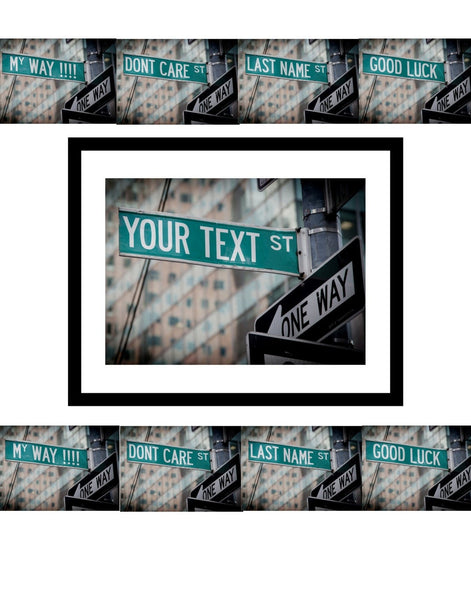 Green Street Sign with name wall art personalized