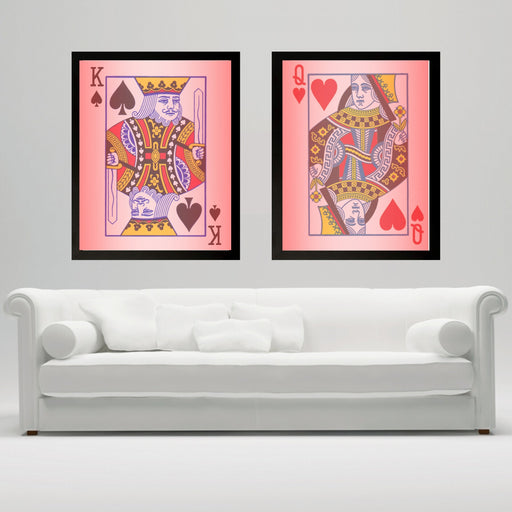 King and Queen Wall Art Canvas print Royal pair Poker art Wedding gift