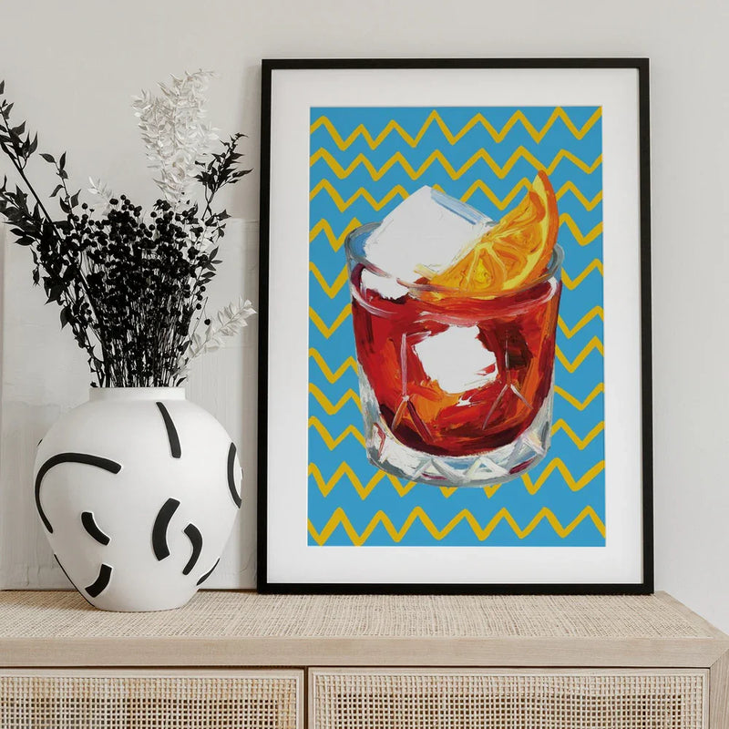 Negroni Blue - Alice Straker Framed Art | Home or Office Art