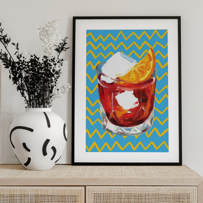 Negroni Blue - Alice Straker Framed Art | Home or Office Art