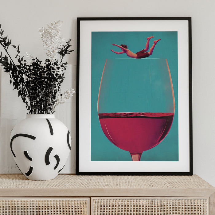 Wine Dive - Andreas Magnusson Framed Art | Home or Office Art
