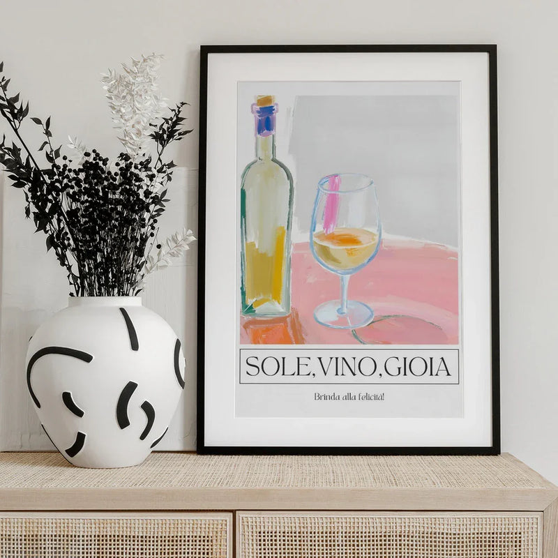 Sole, vino, gioia - Ohkimiko Framed Art | Home or Office Art